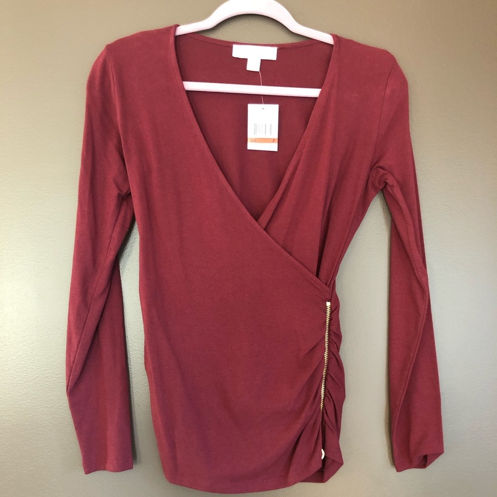 Michael Kors Long Sleeve Top with Zipper